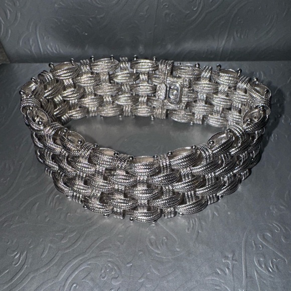 Vintage woven Italian sterling silver bracelet - Picture 9 of 9